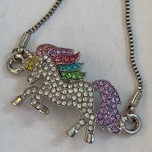 Rainbow Crystal Unicorn Adjustable Bolo Bracelet